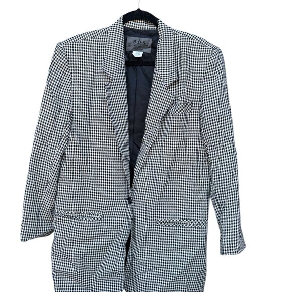 Vintage A.B.S Houndstooth Blazer - Picture 1 of 7